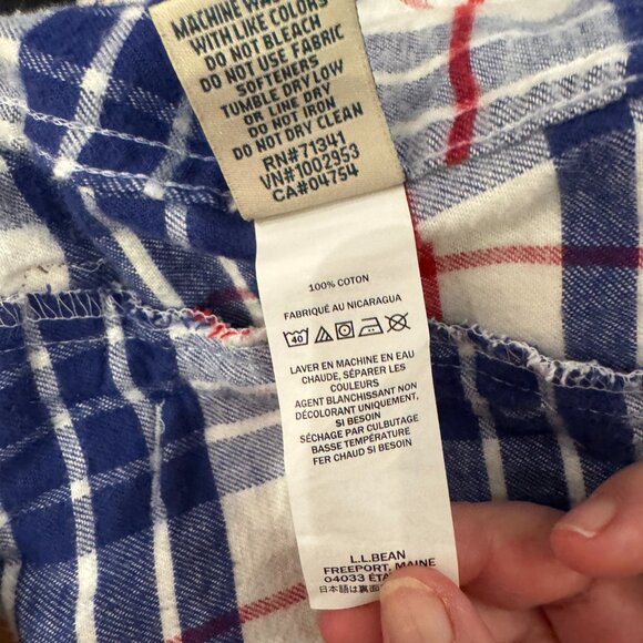 LL Bean Scotch Plaid Flannel Relaxed Zip Hoodie - 3X - Picture 7 of 10